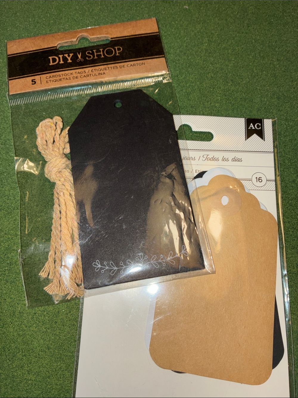 American Crafts Black & Kraft Gift Tags with Natural Twine